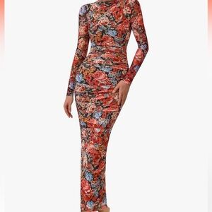 PRETTYGARDEN: Floral Long Sleeve Dress